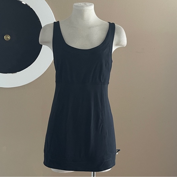 lululemon athletica Tops - Lululemon Athletica Black Babydoll Tank | Cinch Hem | Size 10 | Activewear